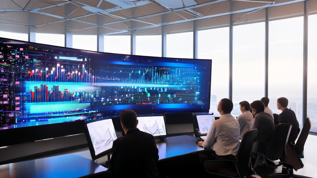Data scientists using Huawei Pangu Model 5.5 for customer screening and keyword mining in an office
