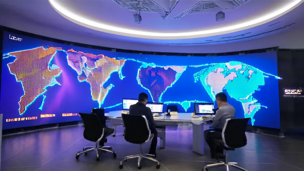 A futuristic office scene showcasing how AI technology is reshaping cross-border e-commerce customer acquisition processes