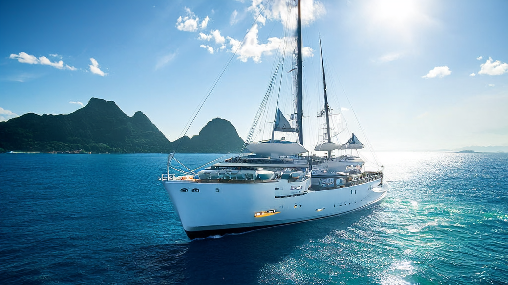 A modern sailboat equipped with high-tech devices navigating in Southeast Asian waters, symbolizing AI-powered customer acquisition for businesses.