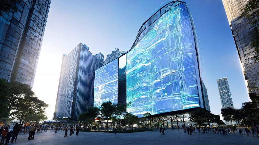 A futuristic city showcasing the revolutionary role of AI in SEO and customer acquisition