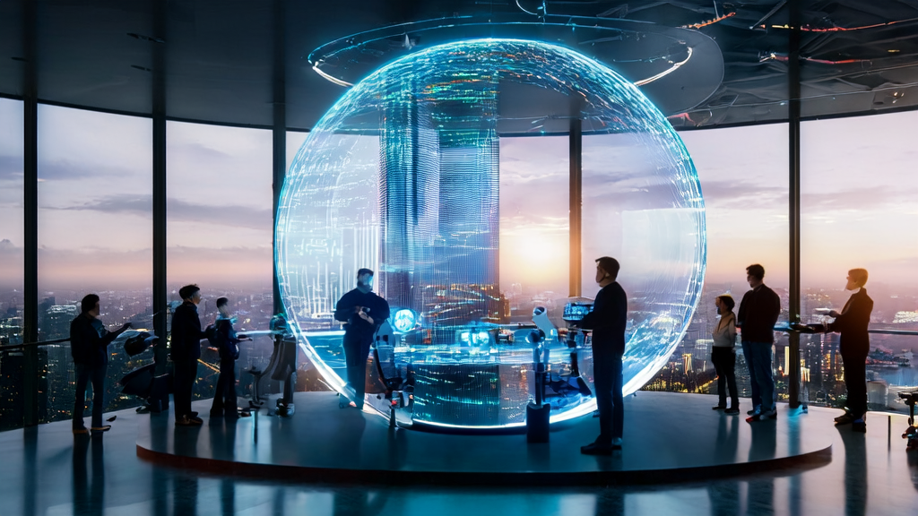 未来办公室中的创业者们正在使用AI智能获客系统提升跨境电商销售