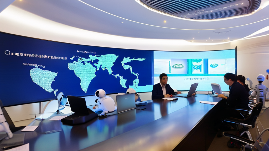 外贸企业员工使用科大讯飞多语言大模型进行海外营销会议