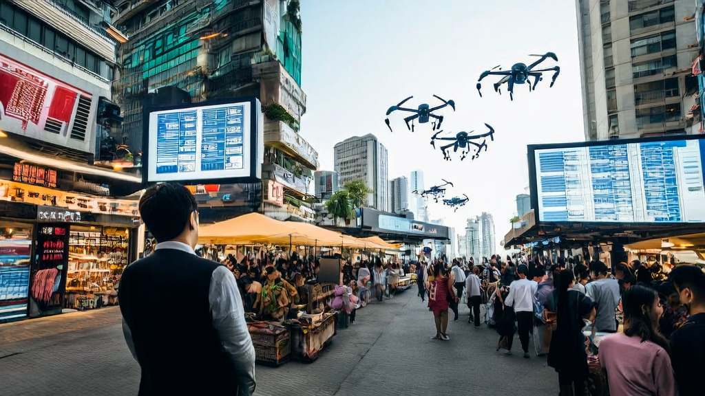 Entrepreneur monitoring AI smart acquisition system data in Southeast Asian market