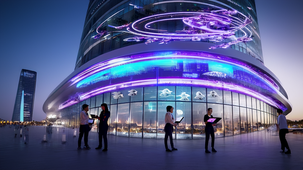 Display of AI Smart Acquisition System in a modern cityscape