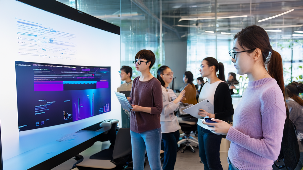 Scene of AI smart acquisition system demonstration in a modern office