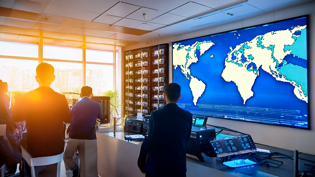 现代化办公室内的AI智能获客系统实时监控和个性化推荐