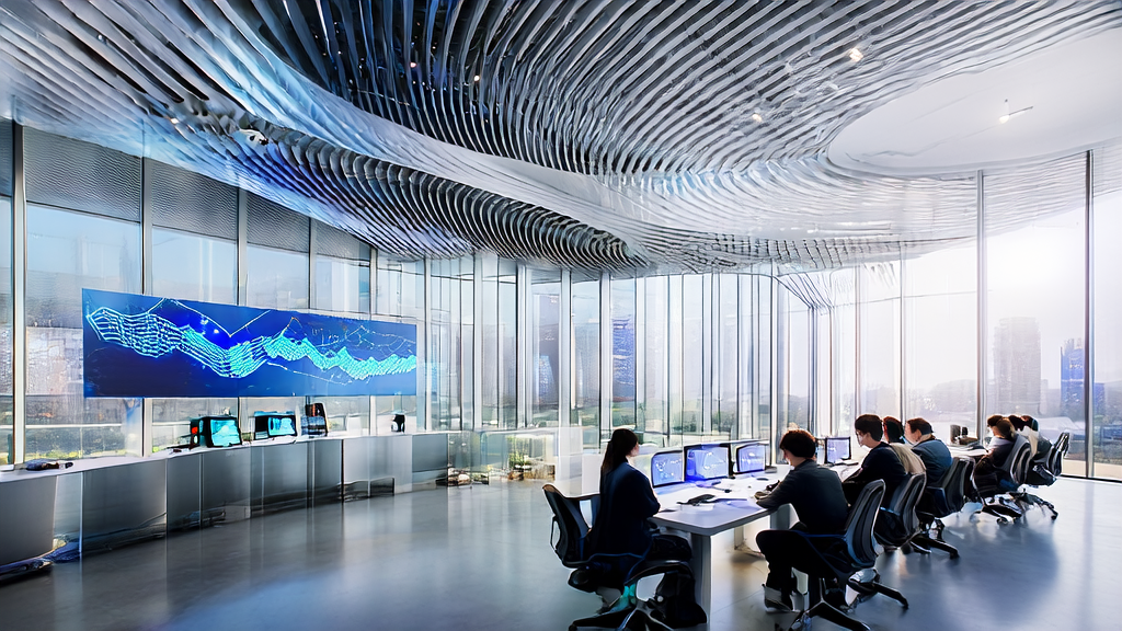 AI智能获客系统革新跨境电商营销策略，展示现代化办公场景