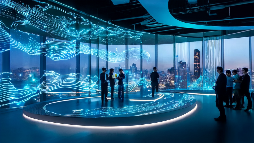 AI智能获客系统改变跨境电商独立站获客方式，团队在现代化办公室中热烈讨论