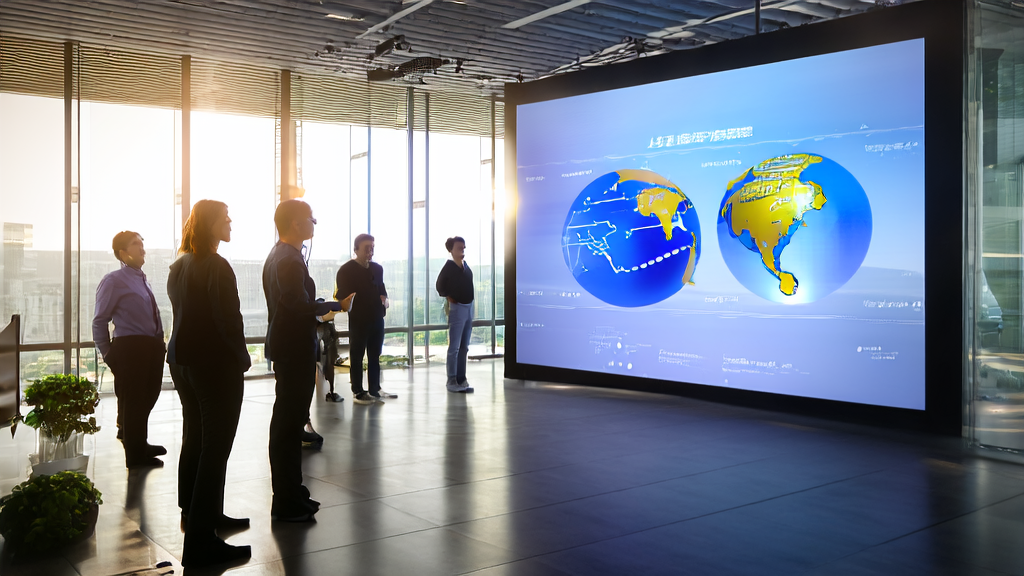 In a modern office building bathed in sunlight, employees are using AI foreign trade software and personalized videos generated by HunyuanCustom for customer acquisition and targeted marketing.