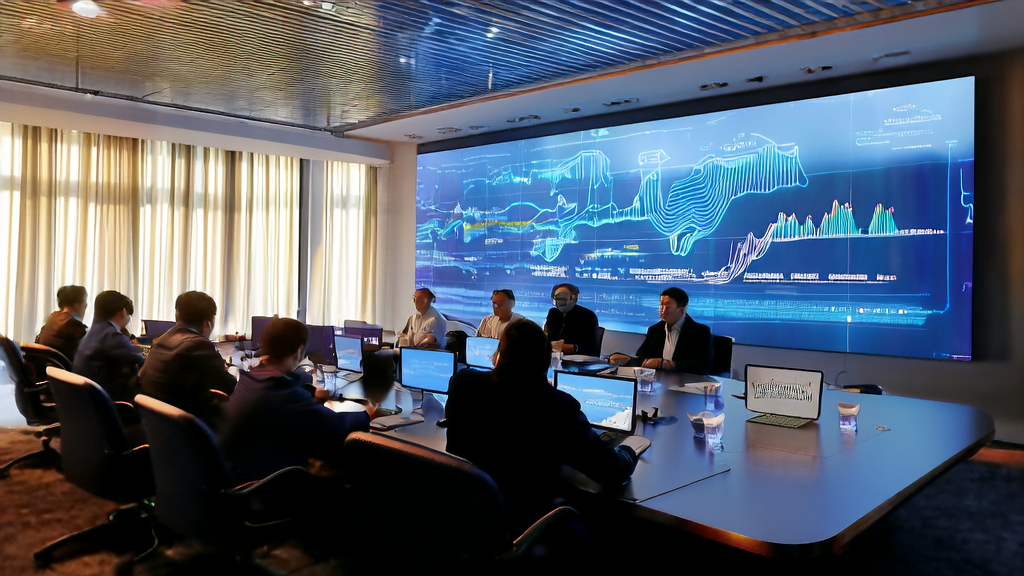一群科技工作者在会议室中探讨阿里巴巴通义千问的门控注意力技术及其在AI精准获客和广告投放优化中的应用