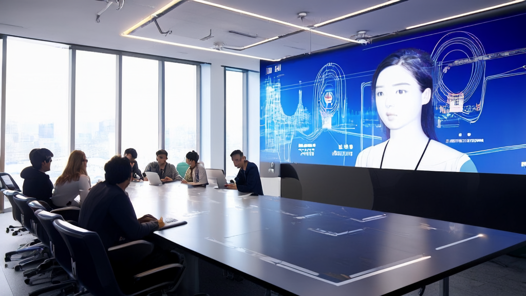 使用AI技术提升跨境电商销售效果的现代化办公室场景