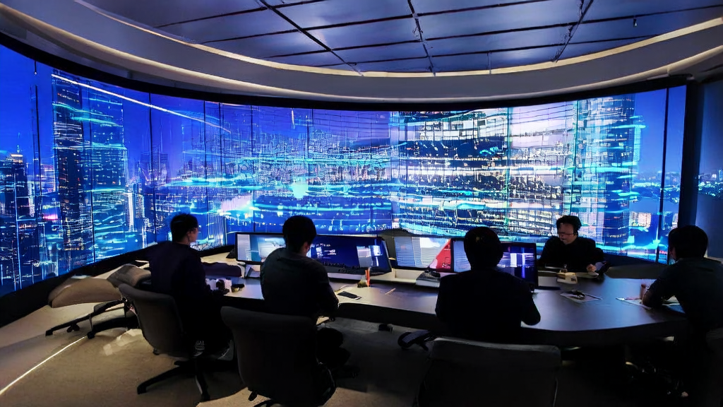 Modern office scene showcasing the use of AI technology to boost email marketing conversion rates