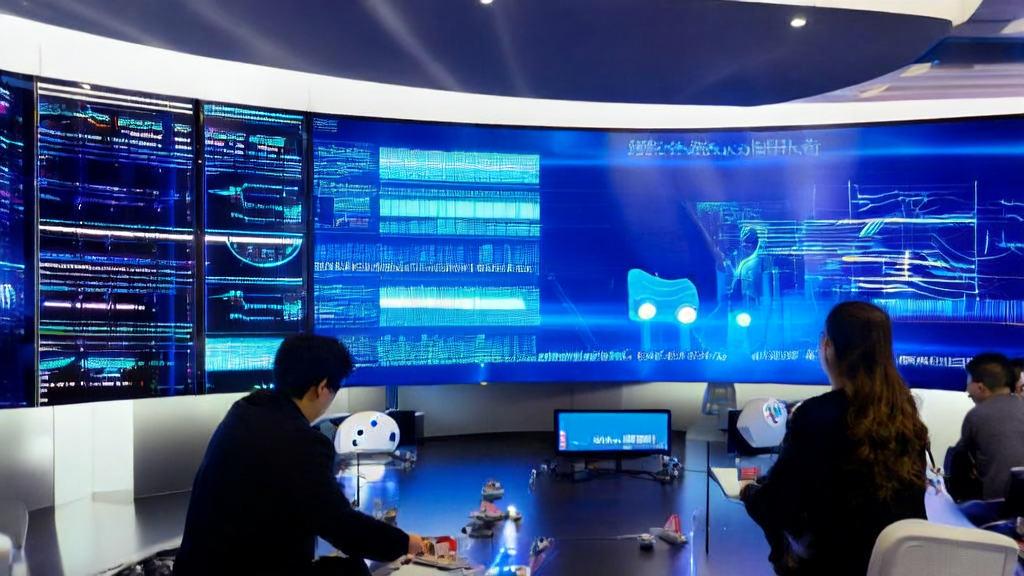 AI technology enhancing acquisition efficiency, showcasing the operation of AI systems in a modern office environment