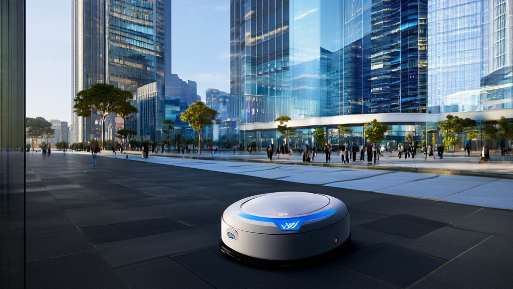 未来城市的街道上展示科沃斯与阿里云合作的AI智能获客系统