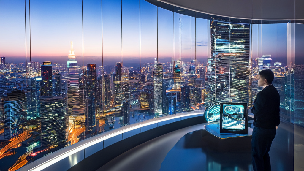 AI-powered customer acquisition system in action at a modern office building