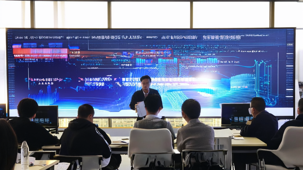 A modern office where programmers are using AI technology to enhance customer acquisition efficiency, showcasing the first AI-powered water standards model released by China's Ministry of Water Resources.