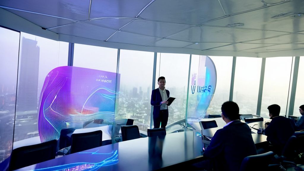 未来科技办公室内，程序员们正在研究AI算法，罗永浩准备发布“细红线科技”AI软件，展示AI技术在个性化邮件营销中的应用。