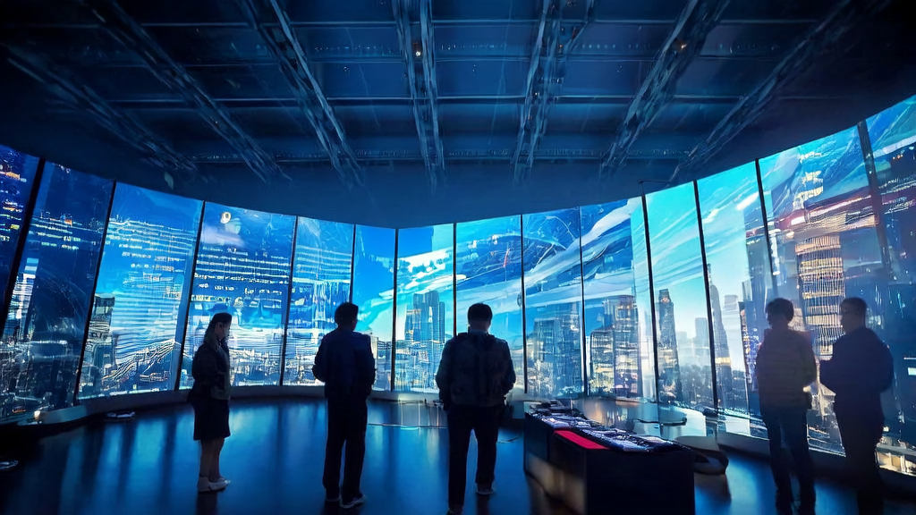 未来城市中的一家科技公司利用AI技术进行高效获客