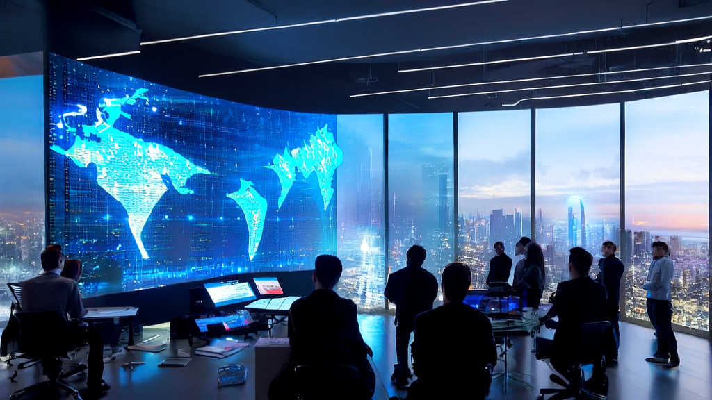 使用AI技术优化海外市场营销以提升电商销售额的未来办公室场景