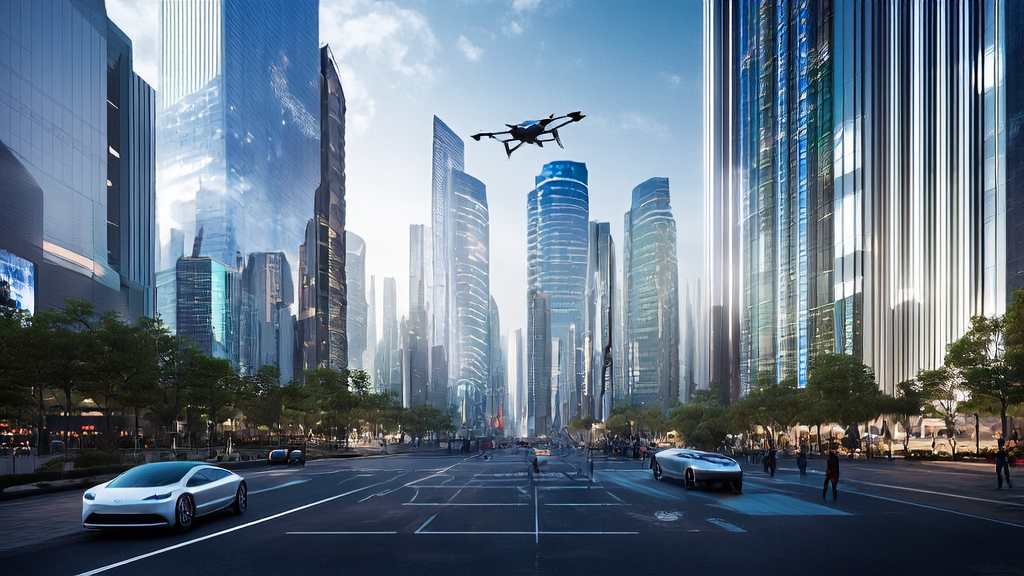 未来城市中，AI技术优化广告投放和跨境电商策略，提升用户体验