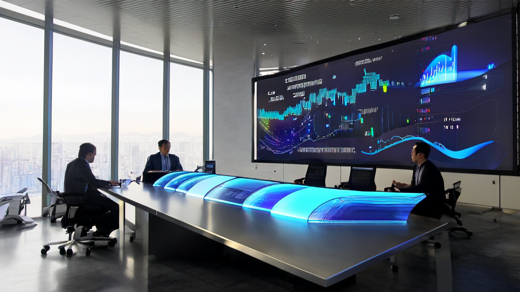 Modern office scene showcasing AI technology revolutionizing cross-border customer acquisition strategy