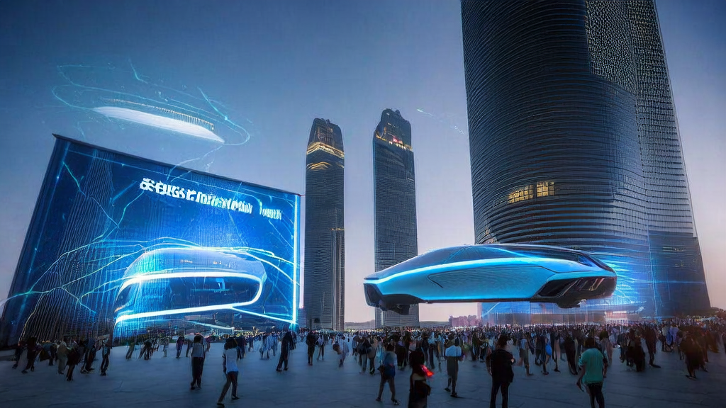 How AI technology is revolutionizing cross-border e-commerce acquisition strategies: featuring a futuristic city center with Xiaopeng Motors' Physical AI breakthrough