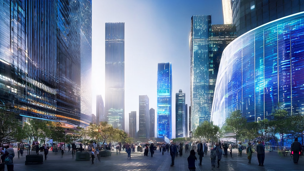 How AI Technology is Revolutionizing Cross-border E-commerce Acquisition Strategies: A Futuristic Urban Smart Marketing Scene