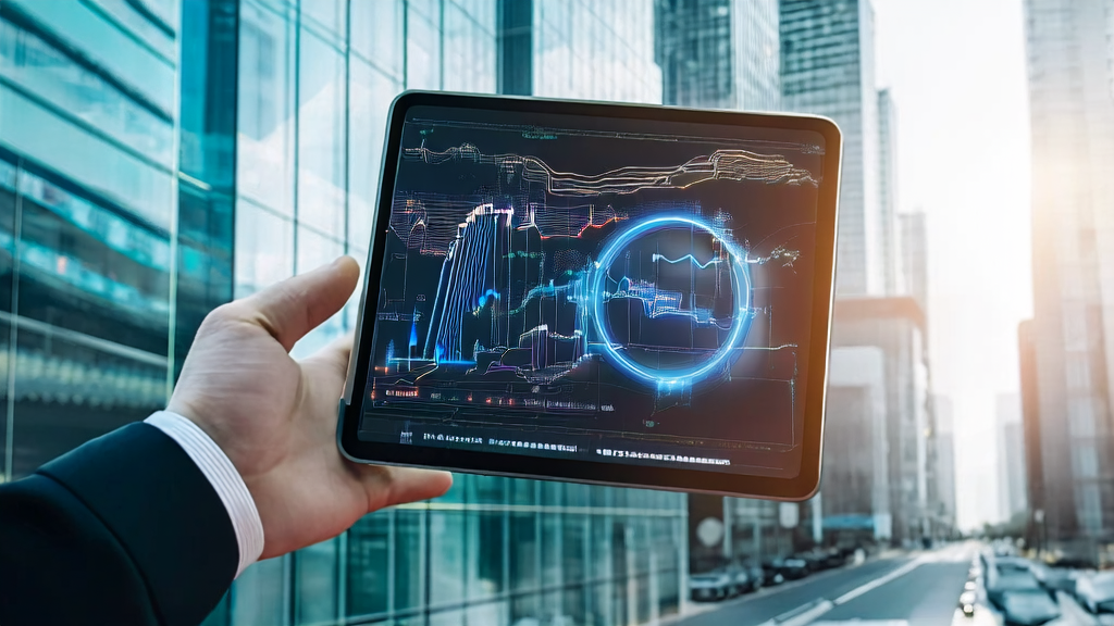 Revolutionizing export enterprise customer acquisition strategies with AI technology, showcasing a modern office scene and the application of Microsoft Mu model