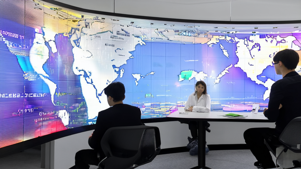 Modern office scene utilizing AI tools for precise customer reach