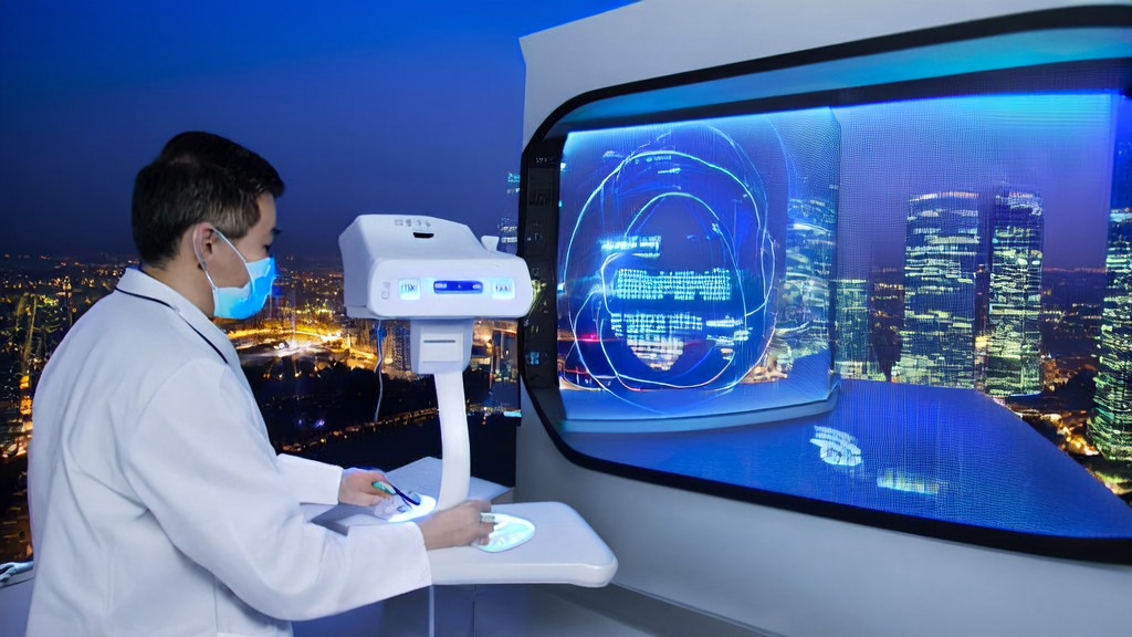 A doctor in Hong Kong using an AI-powered ultrasound diagnostic system to examine patients, showcasing the innovative application of AI technology in healthcare.