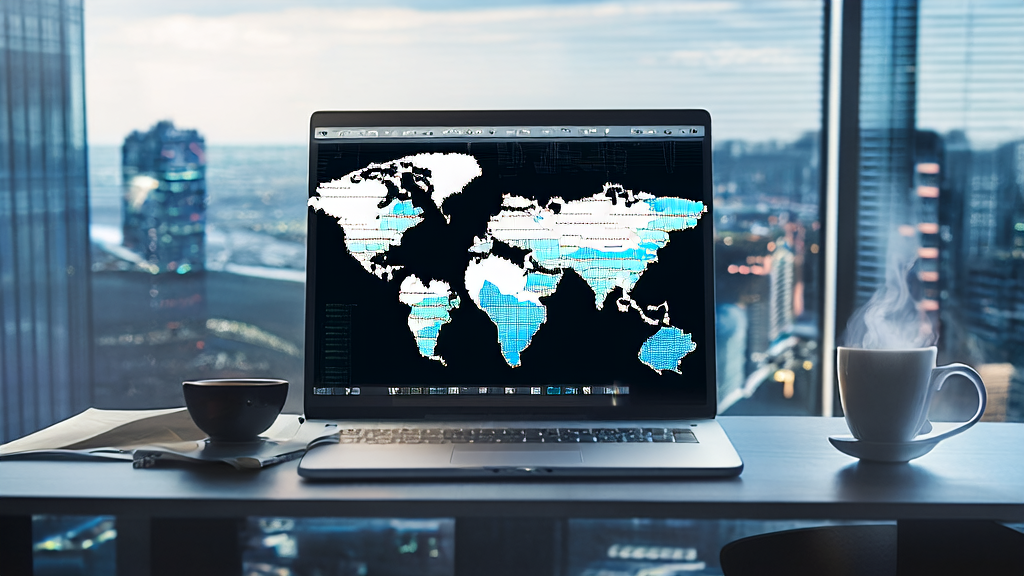 Business analyst in a modern office using NVIDIA OCR model to analyze international exhibition brochures