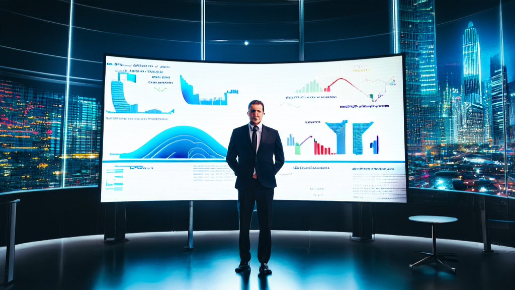 商务人士在现代化办公室中展示Manus Slides生成的专业幻灯片