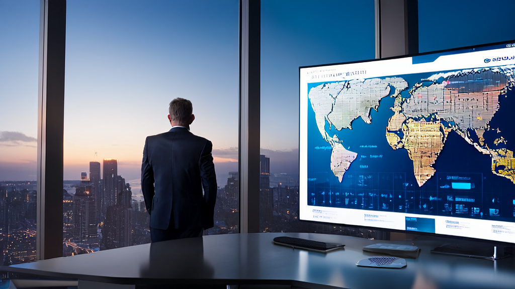 Businessman using AI for precise customer acquisition in export enterprises