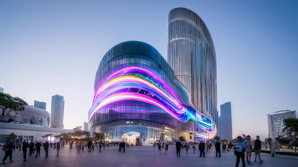ByteDance Seedance 1.0 Pro launch event showcasing AI video generation technology in a futuristic cityscape