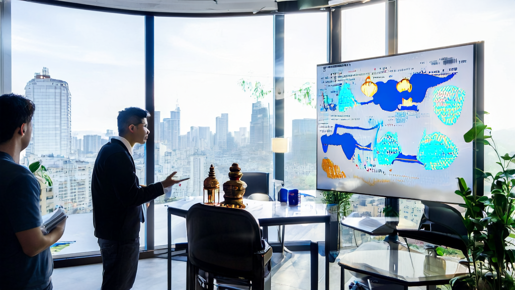 东南亚电商办公室中员工使用ChatGPT社交功能优化获客策略