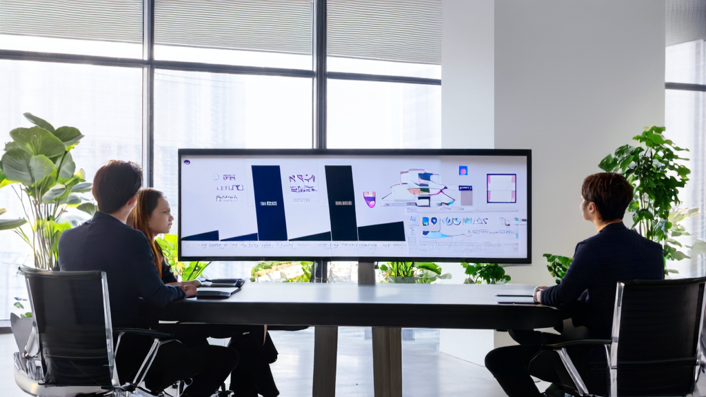 工作人员在办公室中使用Claude和Canva设计高转化率的AI邮件模板