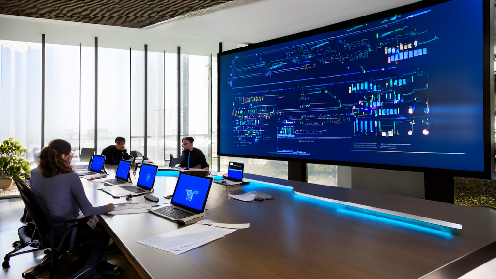 Marketing team in a modern office using Claude AI proxy for email marketing optimization