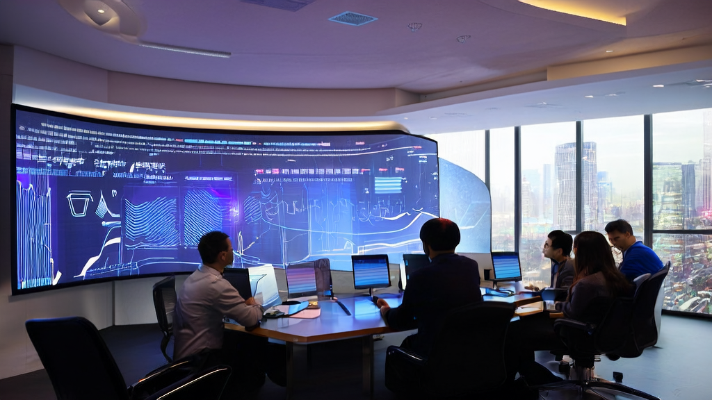 展示DeepSeek R1模型在现代化办公室中赋能营销团队，提升客户获取效率的场景