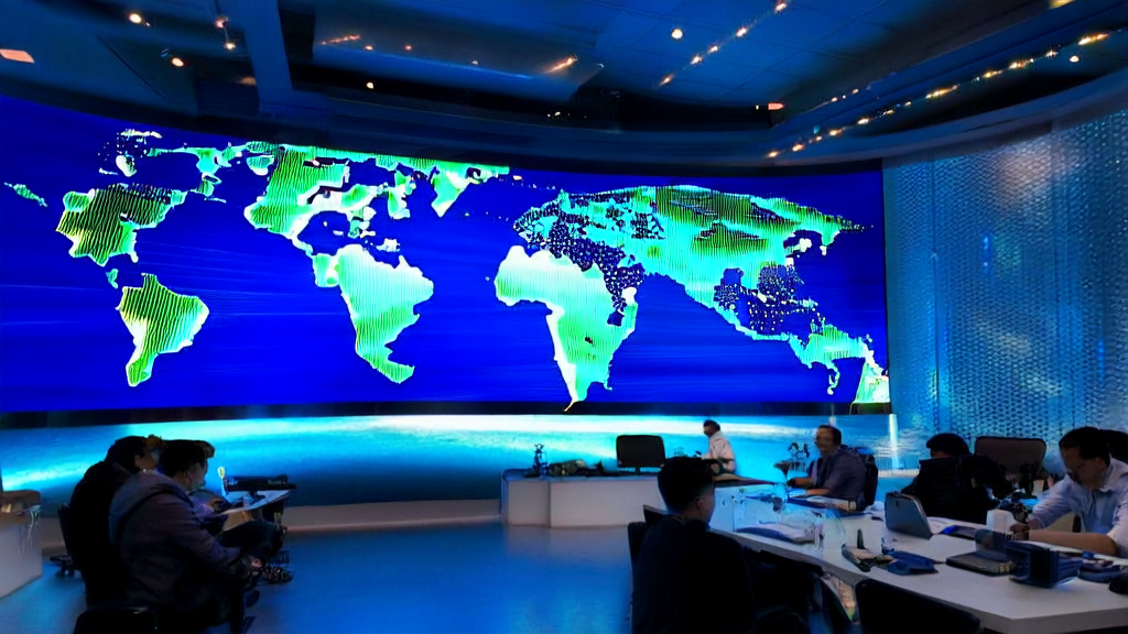 跨境电商AI智能获客系统的工作场景，工程师们正在利用AI技术和大数据分析进行客户获取