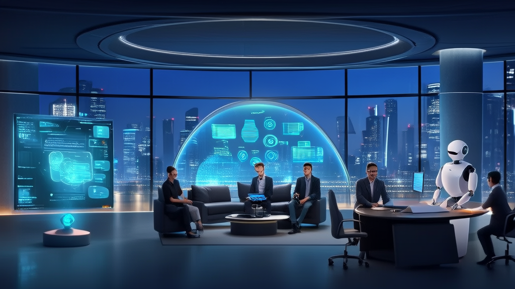 夜晚的办公室中，工程师们使用DeepWiki进行技术支持和客户服务