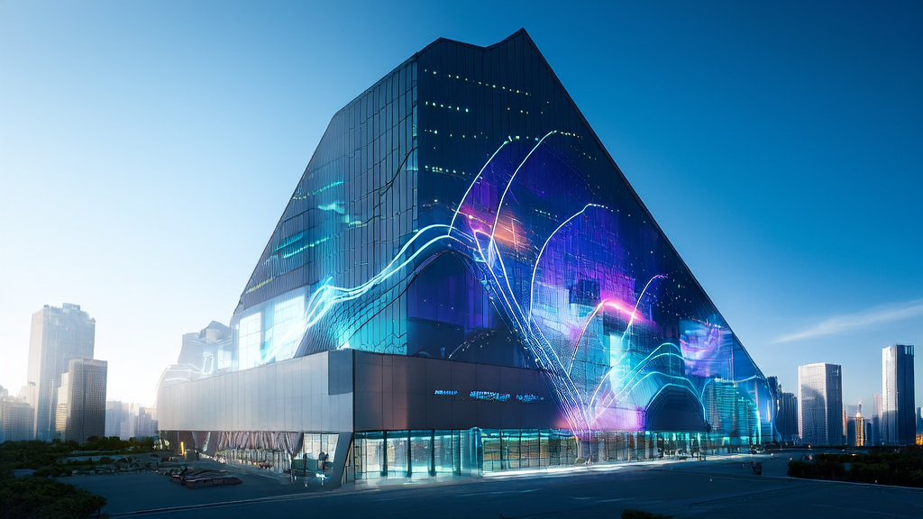 In a futuristic city skyscraper, engineers are operating advanced AI systems, showcasing the workings of Creao AI's Agent Collaborative Operating System.