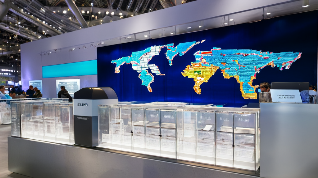 At an international trade fair, a foreign trade company uses an AI terminal for precise customer acquisition and showcases multilingual marketing materials.