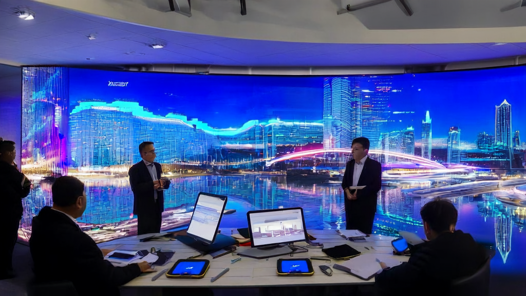 未来城市中的AI客户预测模型应用场景，展示外贸行业的智能化转型