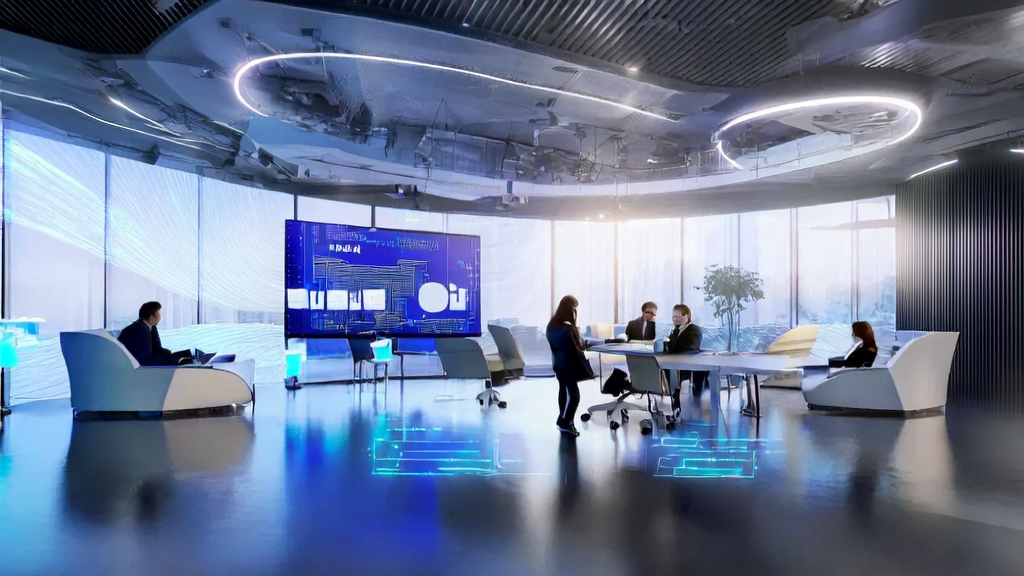 未来AI外贸获客新趋势：展示鸿海与OpenAI合作的智能办公室场景