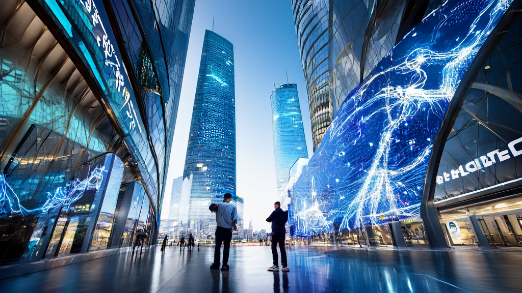 未来城市中的年轻创业者利用AI技术进行跨境电商精准获客