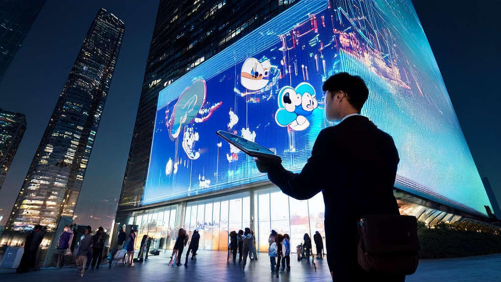 Night in a future city, AI-optimized advertising boosts cross-border e-commerce customer acquisition