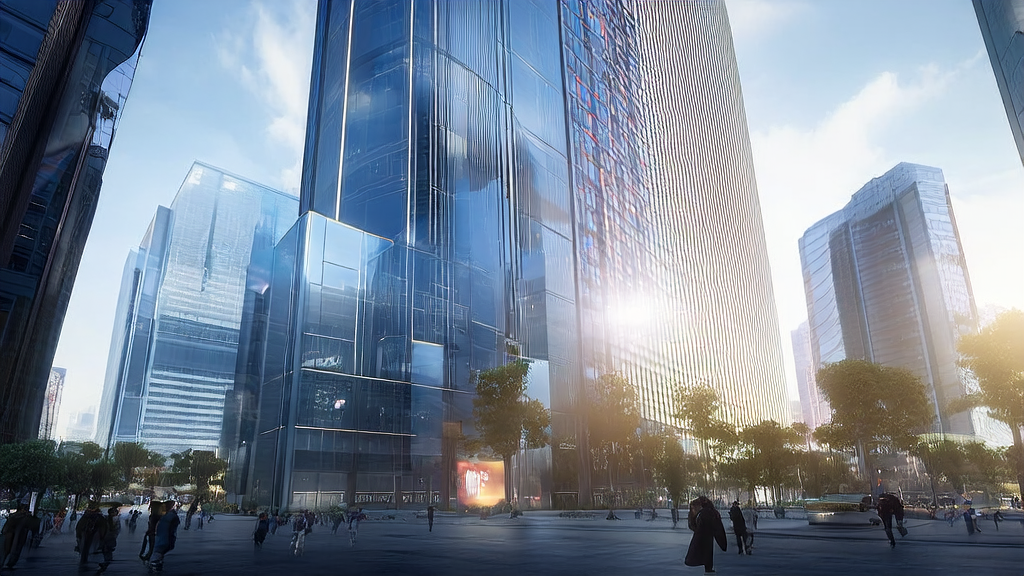 Smart billboard showcasing Meituan's LongCat-Video-Avatar in a futuristic city, with pedestrians interacting with ads