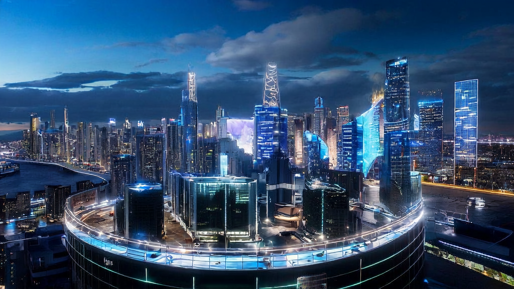 Cross-border e-commerce company in a future city using AI technology to optimize business processes