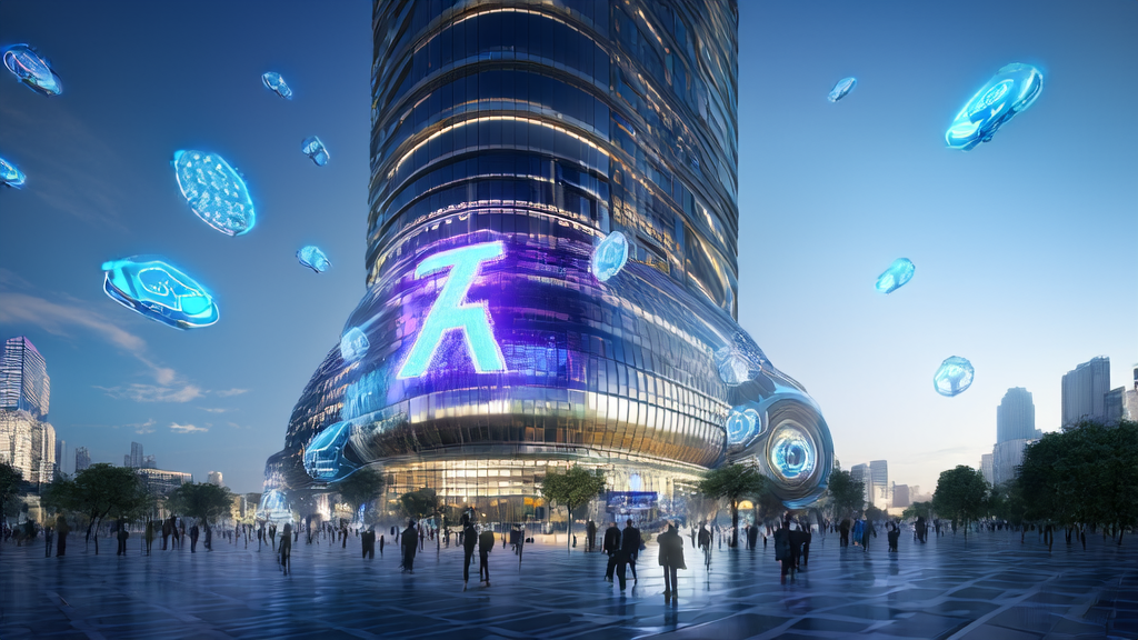 未来城市中的AI精准获客技术展示,象征着2025年的商业变革