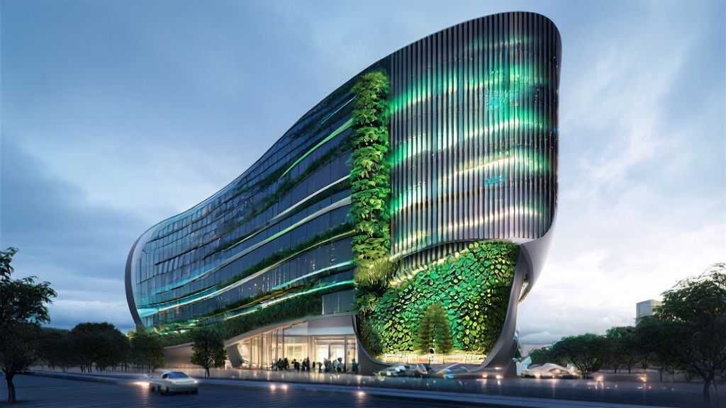 未来城市的高科技办公楼内，数据科学家通过巨大屏幕监控AI客户预测模型的运行情况，窗外无人驾驶汽车有序行驶。